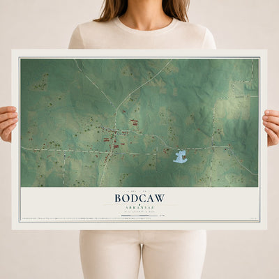 Map of Bodcaw, Arkansas, 18 x 24 inch unframed archival matte print