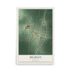 Map of Bradley, Arkansas, 12 x 18 inch unframed archival matte print
