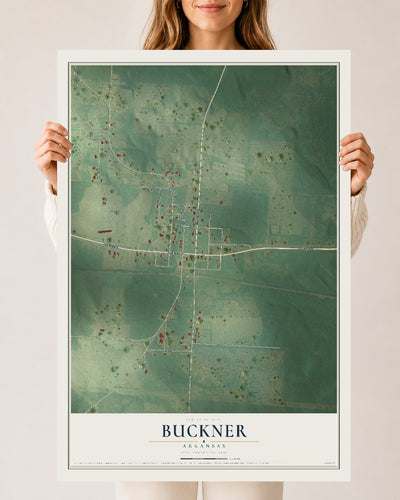 Map of Buckner, Arkansas, 24 x 36 inch unframed archival matte print