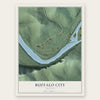 Buffalo City, Arkansas map print, the full design