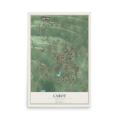 Map of Cabot, Arkansas, 12 x 18 inch unframed archival matte print