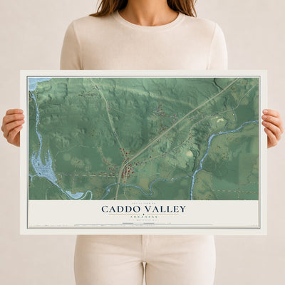 Map of Caddo Valley, Arkansas, 12 x 18 inch unframed archival matte print