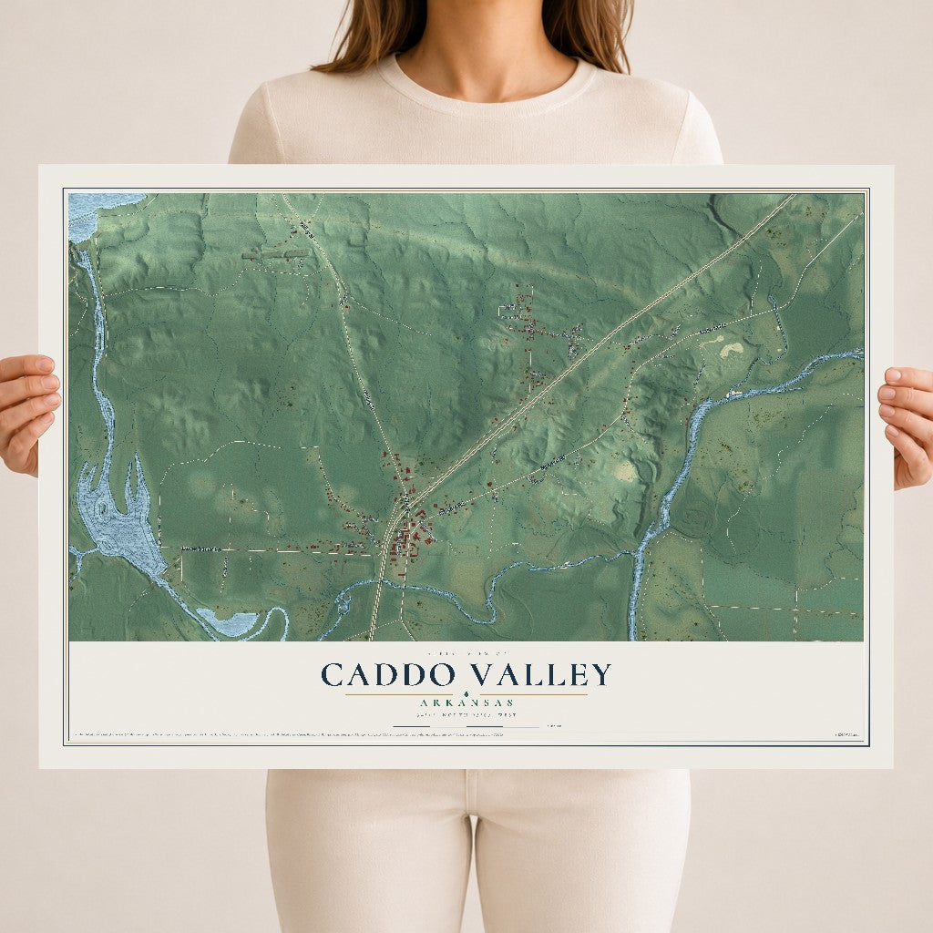 Map of Caddo Valley, Arkansas, 18 x 24 inch unframed archival matte print