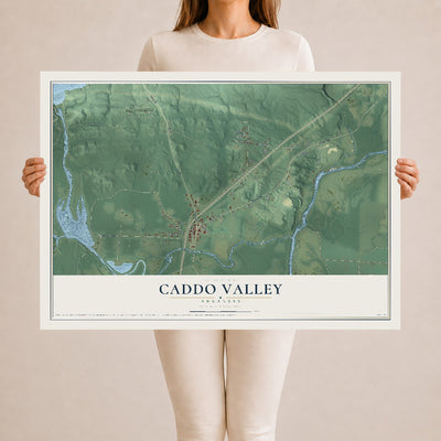 Map of Caddo Valley, Arkansas, 24 x 36 inch unframed archival matte print