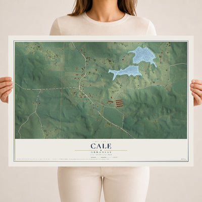Map of Cale, Arkansas, 18 x 24 inch unframed archival matte print