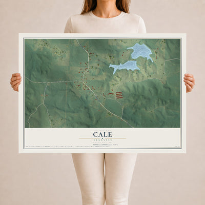 Map of Cale, Arkansas, 24 x 36 inch unframed archival matte print