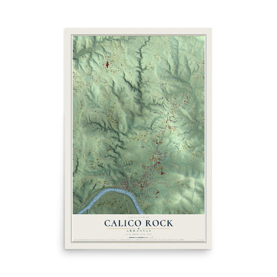 Map of Calico Rock, Arkansas, 12 x 18 inch unframed archival matte print