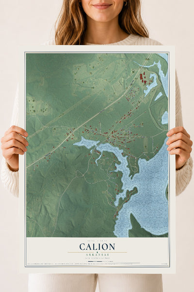 Map of Calion, Arkansas, 18 x 24 inch unframed archival matte print