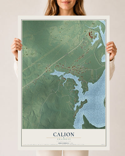 Map of Calion, Arkansas, 24 x 36 inch unframed archival matte print