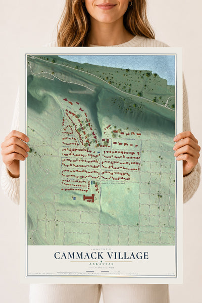 Map of Cammack Village, Arkansas, 18 x 24 inch unframed archival matte print
