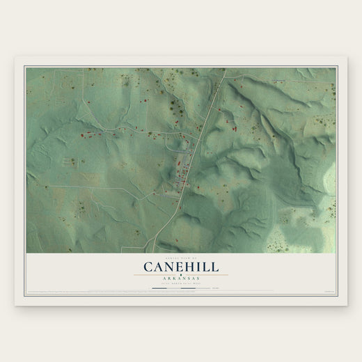 Canehill, Arkansas map print, the full design