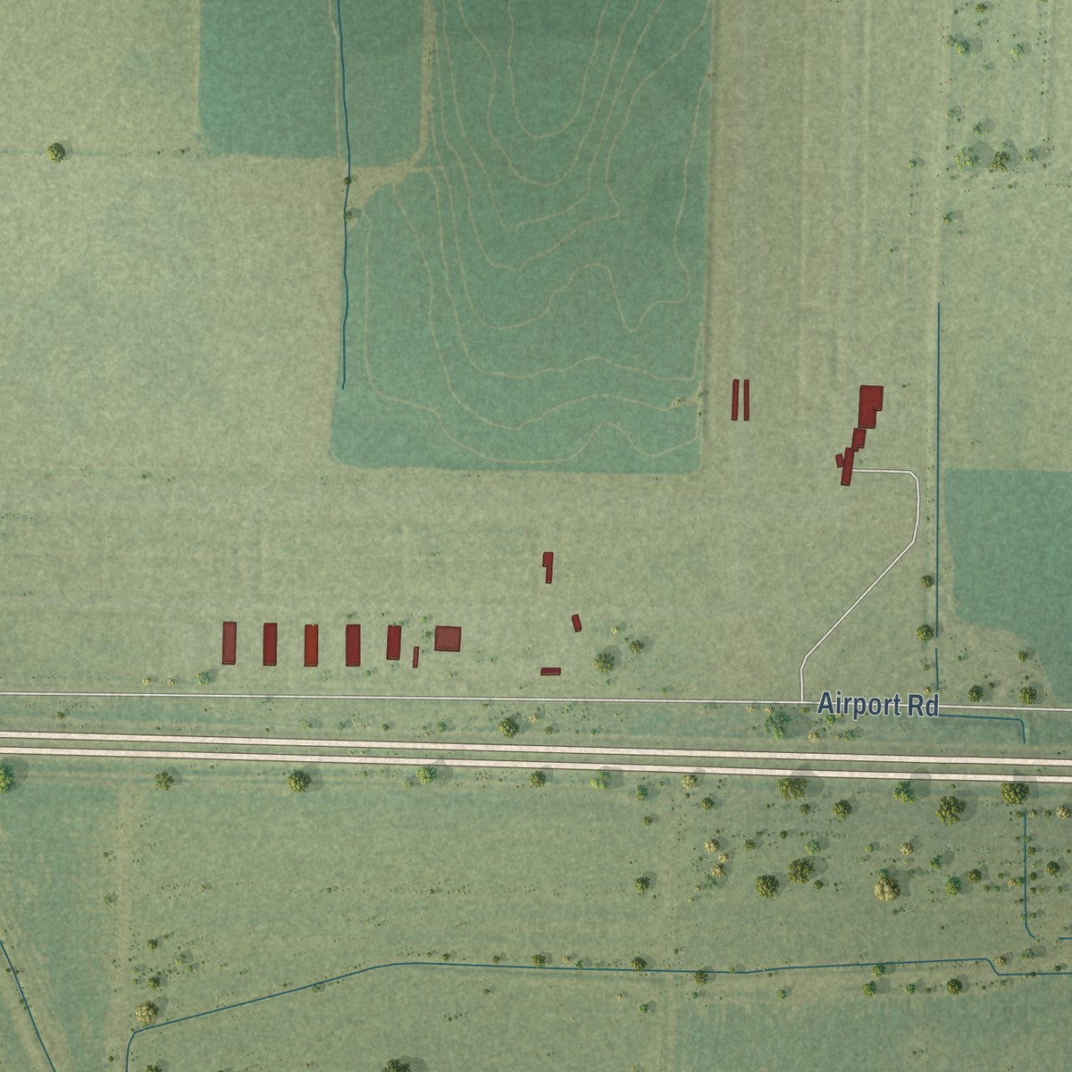 Second close-up of the map of Carlisle, Arkansas print showing more streets and buildings