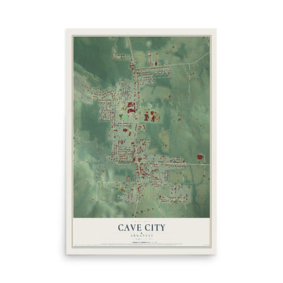 Map of Cave City, Arkansas, 12 x 18 inch unframed archival matte print