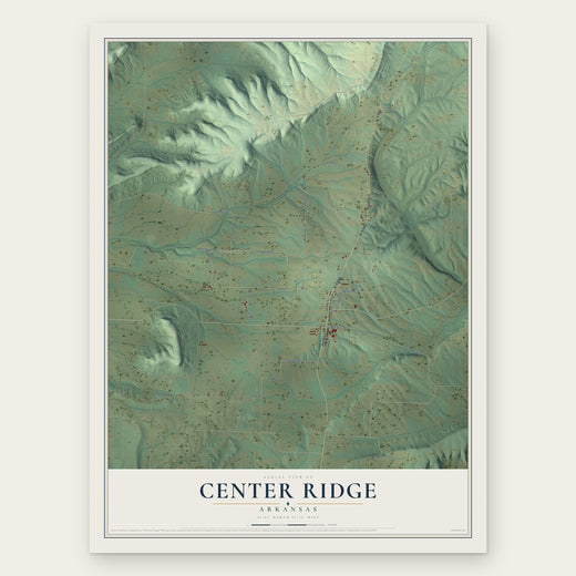Center Ridge, Arkansas map print, the full design