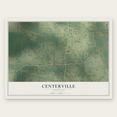 Centerville, Arkansas map print, the full design