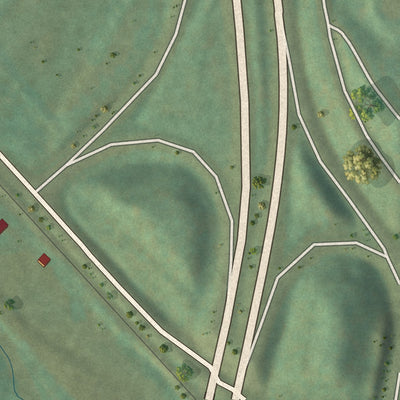 Close-up of the map of Chester, Arkansas print showing street and building detail