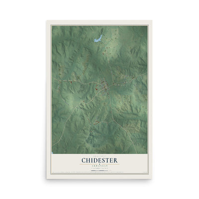 Map of Chidester, Arkansas, 12 x 18 inch unframed archival matte print