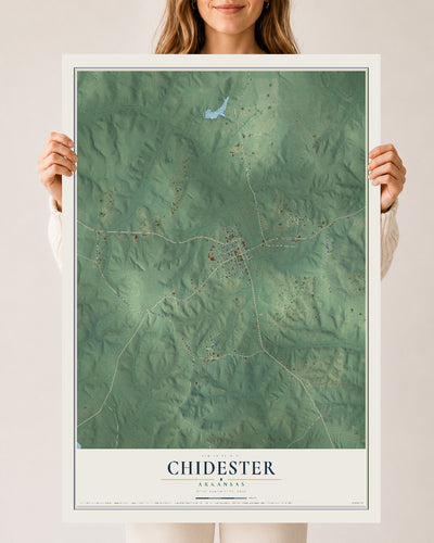 Map of Chidester, Arkansas, 24 x 36 inch unframed archival matte print