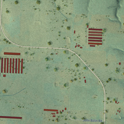 Close-up of the map of Cincinnati, Arkansas print showing street and building detail