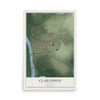 Map of Clarendon, Arkansas, 12 x 18 inch unframed archival matte print