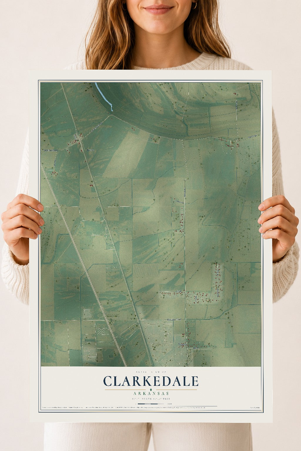 Map of Clarkedale, Arkansas, 18 x 24 inch unframed archival matte print