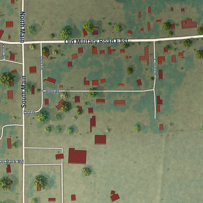Close-up of the map of Colt, Arkansas print showing street and building detail