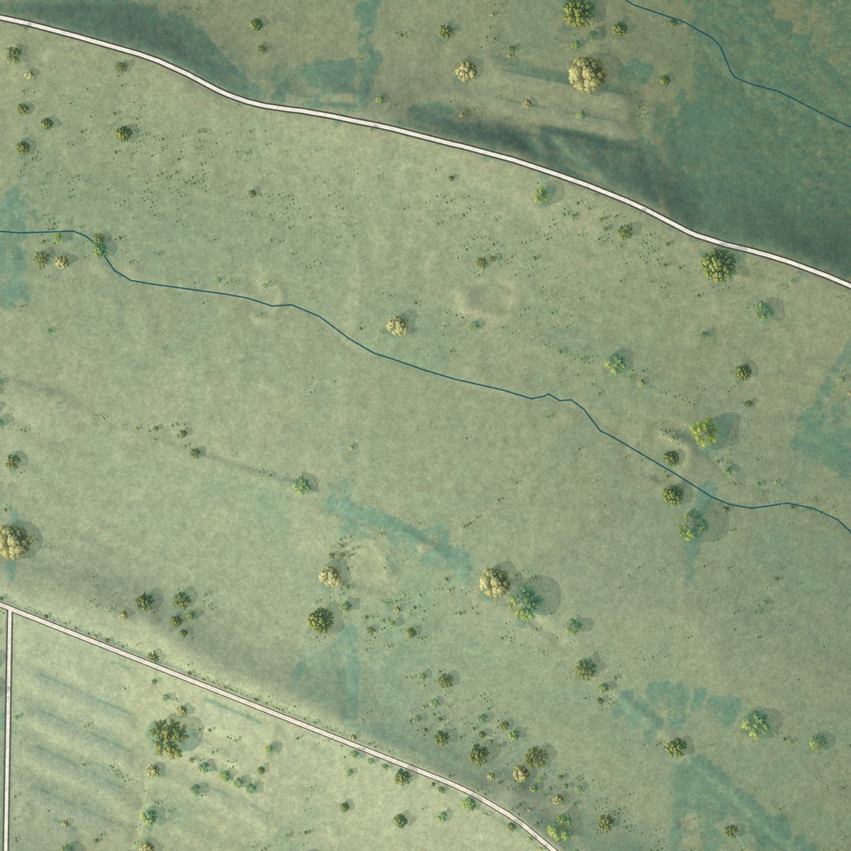 Close-up of the map of Corinth, Arkansas print showing street and building detail