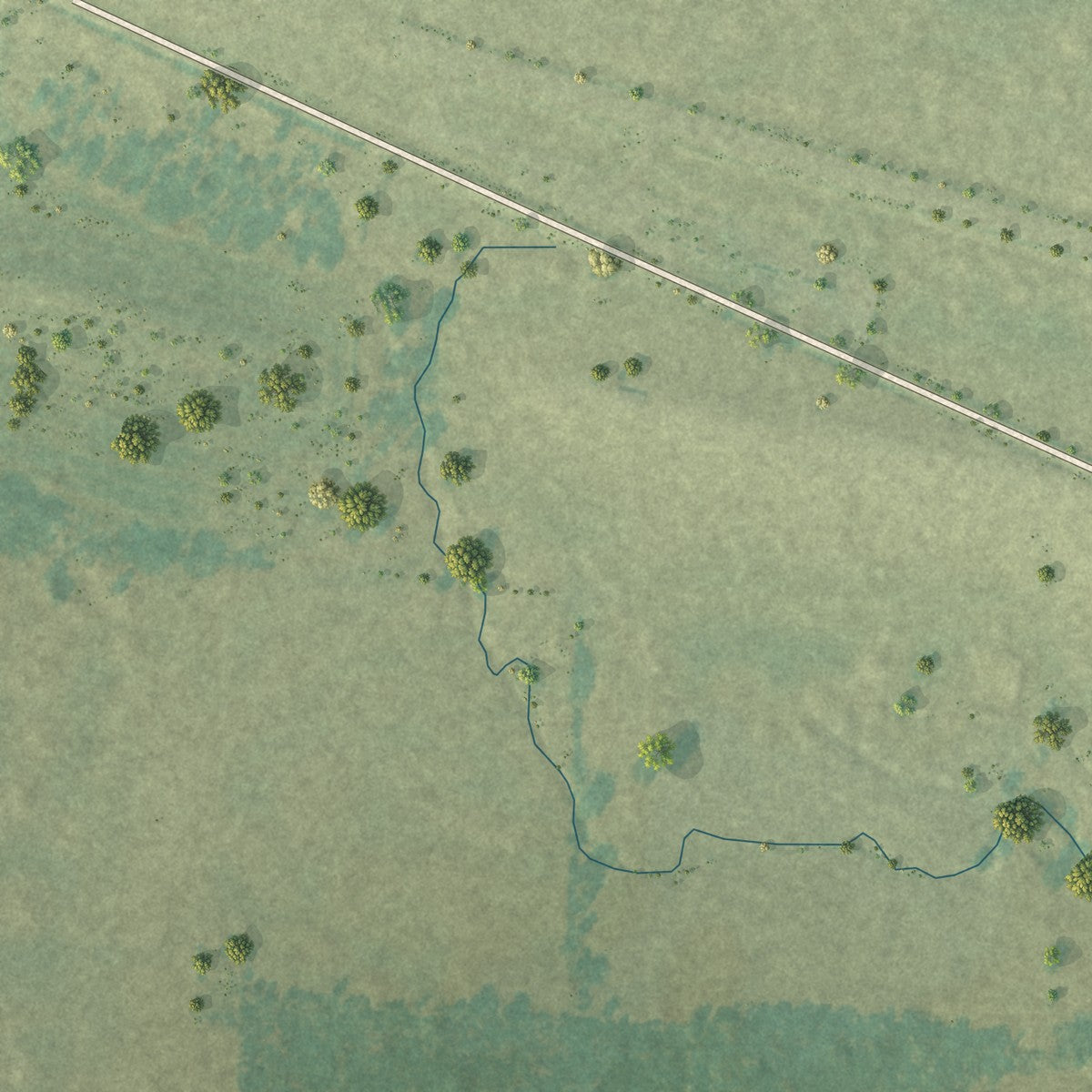 Second close-up of the map of Corinth, Arkansas print showing more streets and buildings