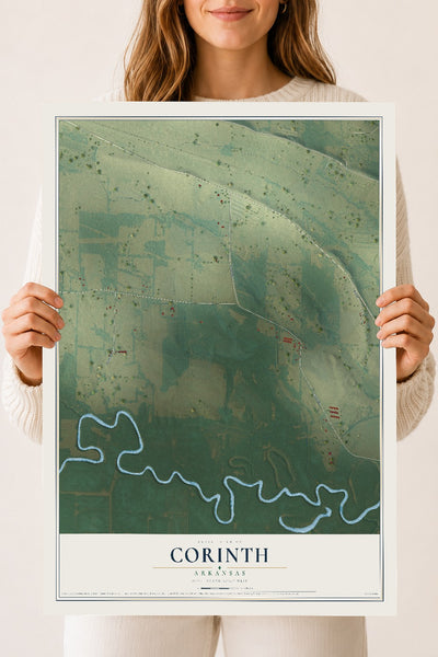 Map of Corinth, Arkansas, 18 x 24 inch unframed archival matte print