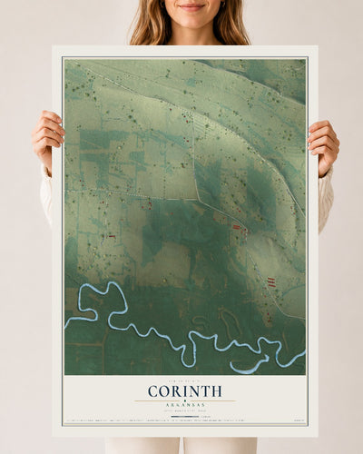 Map of Corinth, Arkansas, 24 x 36 inch unframed archival matte print