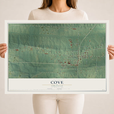 Map of Cove, Arkansas, 18 x 24 inch unframed archival matte print