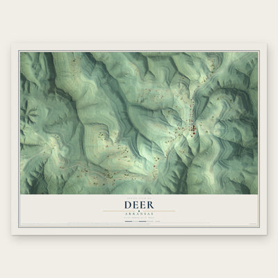 Deer, Arkansas map print, the full design