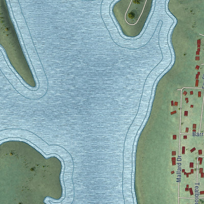 Second close-up of the map of Diamond City, Arkansas print showing more streets and buildings