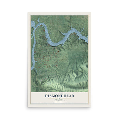 Map of Diamondhead, Arkansas, 12 x 18 inch unframed archival matte print