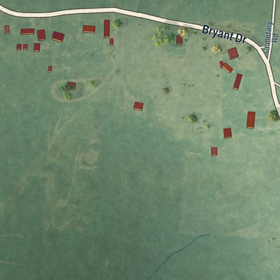 Second close-up of the map of Donaldson, Arkansas print showing more streets and buildings