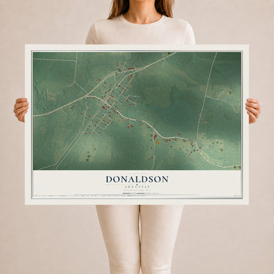 Map of Donaldson, Arkansas, 24 x 36 inch unframed archival matte print