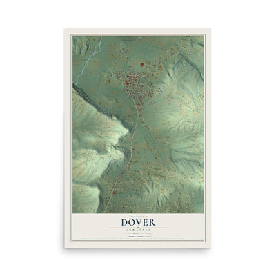 Map of Dover, Arkansas, 12 x 18 inch unframed archival matte print