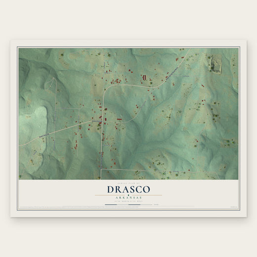 Drasco, Arkansas map print, the full design