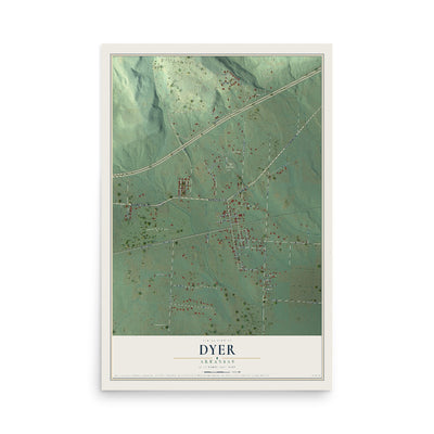 Map of Dyer, Arkansas, 12 x 18 inch unframed archival matte print