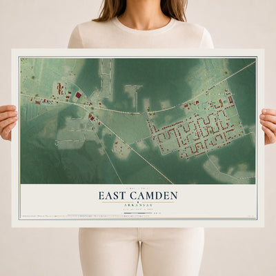 Map of East Camden, Arkansas, 18 x 24 inch unframed archival matte print