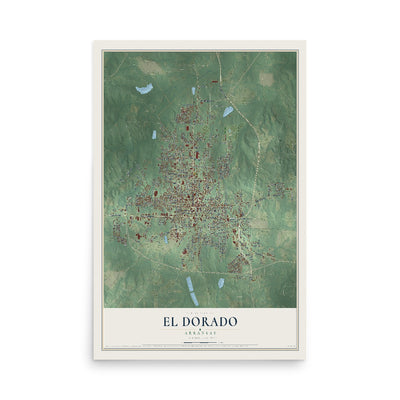 Map of El Dorado, Arkansas, 12 x 18 inch unframed archival matte print