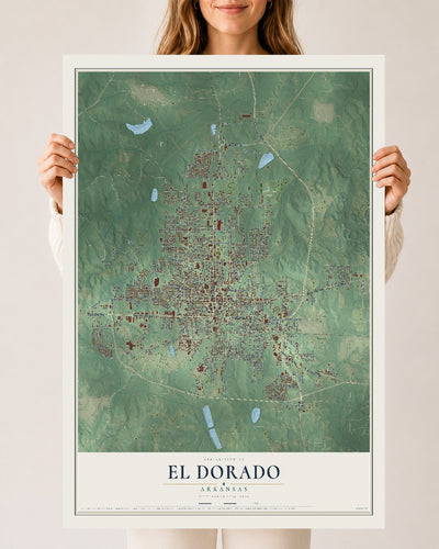 Map of El Dorado, Arkansas, 24 x 36 inch unframed archival matte print