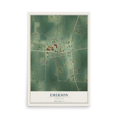 Map of Emerson, Arkansas, 12 x 18 inch unframed archival matte print