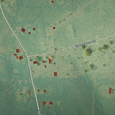 Second close-up of the map of Emmet, Arkansas print showing more streets and buildings