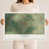 Map of Etowah, Arkansas, 12 x 18 inch unframed archival matte print