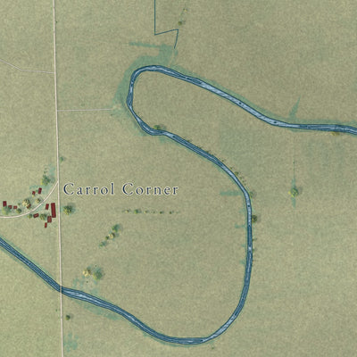Close-up of the map of Etowah, Arkansas print showing street and building detail