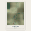 Fair Oaks, Arkansas map print, the full design