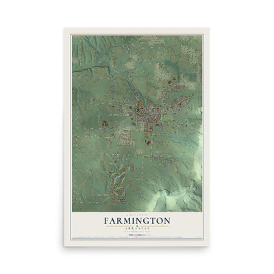 Map of Farmington, Arkansas, 12 x 18 inch unframed archival matte print
