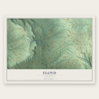 Floyd, Arkansas map print, the full design