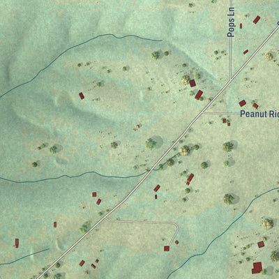Close-up of the map of Floyd, Arkansas print showing street and building detail